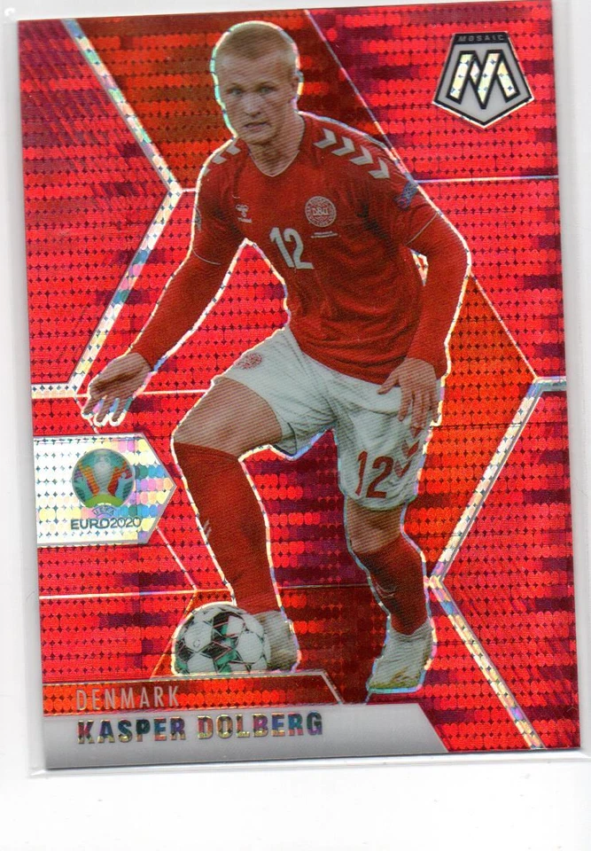 2020-21 Panini Mosaic UEFA Euro RED PULSAR #39 Kasper Dolberg DENMARK 41 - Image 1 of 1