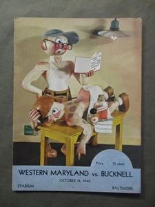 Bucknell vs Western Maryland Football Game Program October 18 1940 - Picture 1 of 5