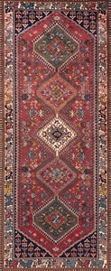 Yalameh Hand-Knotted 218x87 cm-Rug, Oriental, Runner, Carpet, Red - Picture 1 of 8
