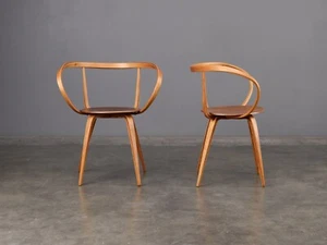 PAIR of Rare George Nelson Pretzel Chairs Plycraft for Herman Miller Mid-Century - Picture 1 of 13