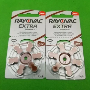 NEU (2) 6er-Pack Rayovac Extra Hörgerät Batterien PR41 312 1,45 V EXP 06/2022 - Bild 1 von 2