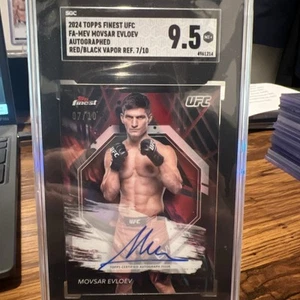 2024 Topps Finest UFC Movsar Evloev Black /red Vapor Auto /10 SGC 9.5 - Picture 1 of 2