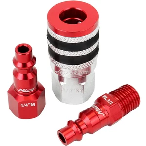 Kit de acoplador y enchufe Milton® Colorfit con parachoques de goma, 1/4" NPT estilo M - Imagen 1 de 2