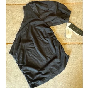 French Connection One Shoulder Puff Sleeve Top Women's XXS Black NWT - Picture 1 of 7