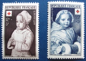 Paire de timbres - FRANCE - Croix-Rouge - Neuf** - YT914 et 915 - 1951 - Picture 1 of 1