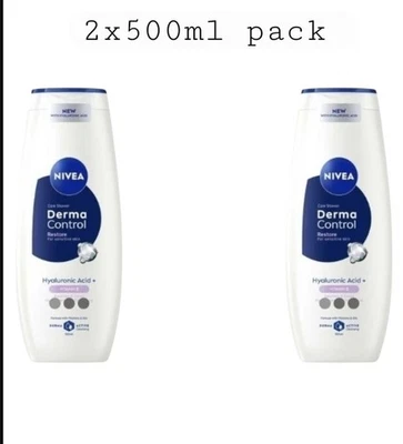 2 x NIVEA Derma Control Restore Body Wash Sensitive Skin 2x 500ml Pack - image 1 of 3