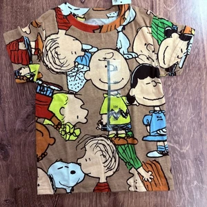 Peanuts Toddler T-Shirt Charlie Brown Snoopy Lucy All Over Print 18M NWT Hybrid - Picture 1 of 5