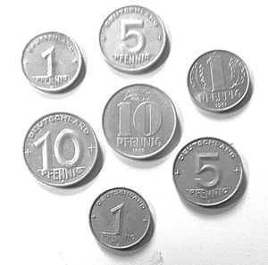 DDR, Ostzone (SBZ)  7 Pfennigmünzen Aluminium - Bild 1 von 16