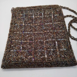 Iridescent Brown(s) Beaded Evening Bag Beaded Strap - Picture 1 of 3
