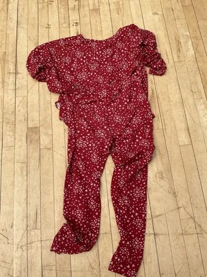Ladies Red pyjamas With Small Heart Pattern From New look Size S. - Image 1 of 4