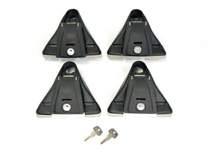 EXCELLENT Set of 4 - YAKIMA Q TOWERS + LOCKS, KEYS, & PADS - FAST SHIPPING - Picture 1 of 6