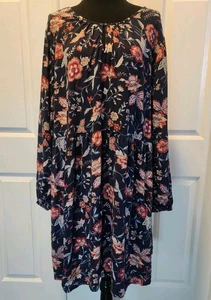Old Navy XXL Boho Floral Peasant Prairie Dress Long Sleeve Cottagecore 2X Midi - Picture 1 of 10