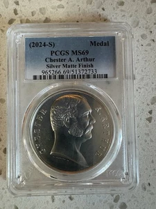 Chester A. Arthur Presidential .999 Silver Medal, PCGS MS-69 - Picture 1 of 2