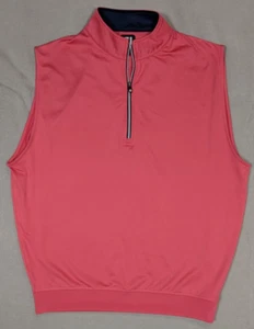Footjoy Vest Mens Medium Pink Golf Zip Stretch Performance Sleeveless Jersey - Picture 1 of 8