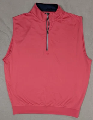 Footjoy Vest Mens Medium Pink Golf Zip Stretch Performance Sleeveless Jersey - Image 1 of 4