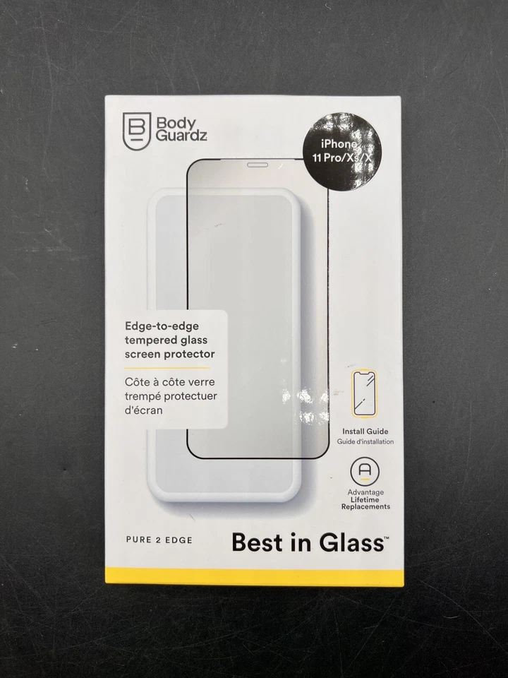 BodyGuardz Pure 2 Edge Tempered Glass Screen Protector For iPhone 11 Pro/Xs/X