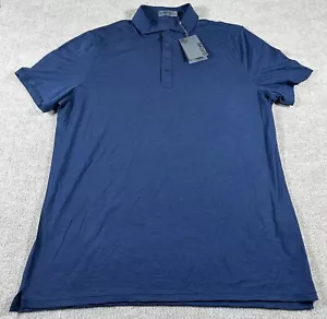 G/Fore Polo Shirt Mens XL Navy Blue Solid Stretch Preppy Golf Merino Wool - Picture 1 of 10