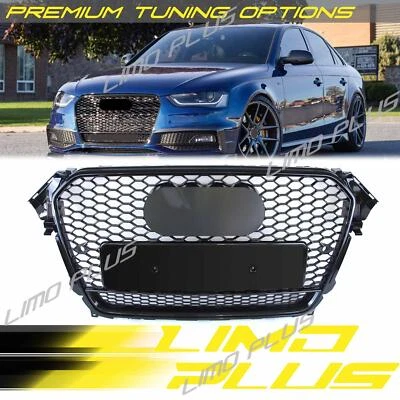 🔥Black Grille RS4 Honeycomb Grille Fit For Audi B8.5 A4 S4 2013 - 2016 Mesh Foto 1 de 4