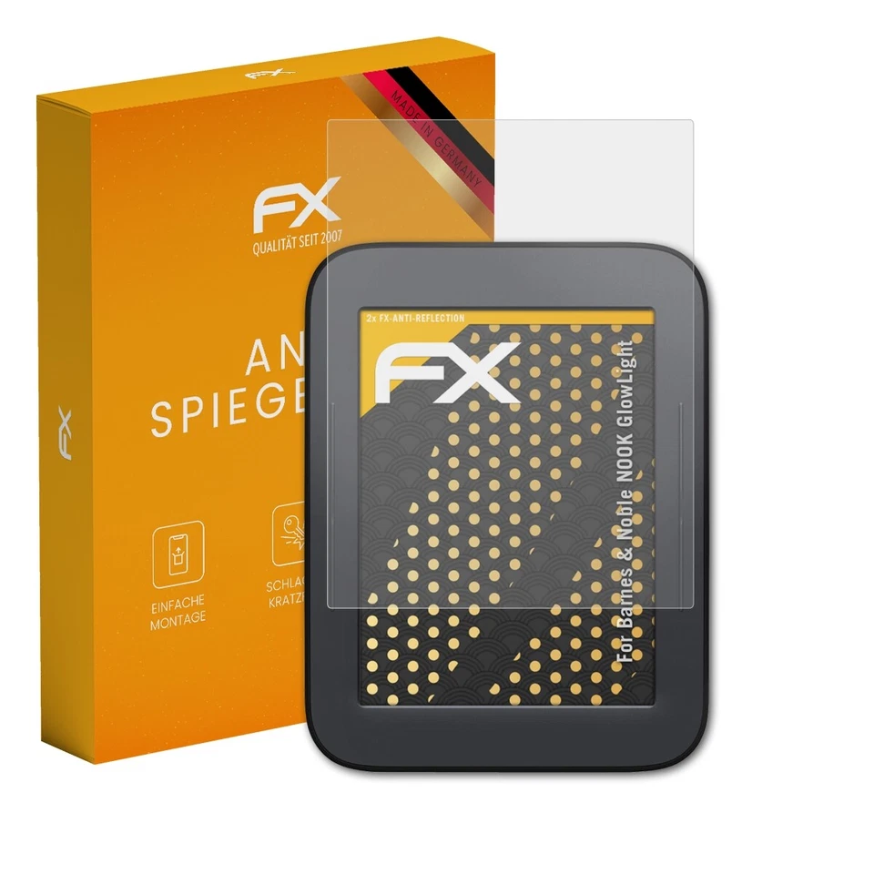 atFoliX 2x Schutzfolie für Barnes & Noble NOOK GlowLight matt&stoßfest - Bild 1 von 4