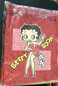 Betty Boop Cartoon Drawstring Red Backpack New in Sealed Bag 2005 Cute - Picture 1 of 4