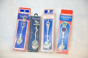 Lot of 4 Souvenir Collector Spoons, Aruba, Washington, Maryland, Watsons Pewter - Picture 1 of 9