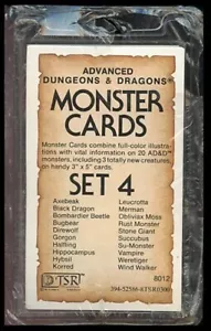 MONSTER CARDS SET 4 SEALED FOUR Manual Monstrous D&D TSR Dungeons Dragons AD&D - Picture 1 of 2