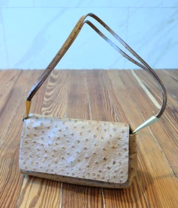 Francescio Biasia Handbag w/ Ostrich-Effect Leather Double Shoulder Strap - Bild 1 von 10