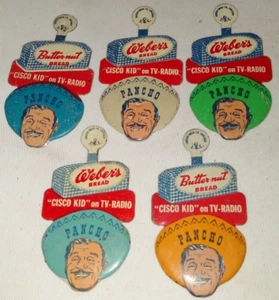 1950'S WEBER'S BREAD "PANCHO" PREMIUMS BADGE BUTTONS LOT - Picture 1 of 2