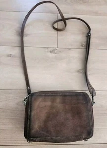 Adrian Klis Buffalo Leather Crossbody Bag Organizer Travel Purse Brown  - Bild 1 von 11