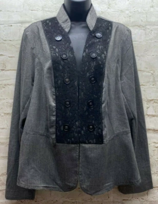 Chaqueta de carrera Maurices para mujer talla 1 negra con botones de encaje delantero abierto  Foto 1 de 4