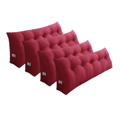 SOGA 4X 100cm Rose Red Triangular Wedge Bed Pillow Headboard Backrest Tatami - image 1 of 4