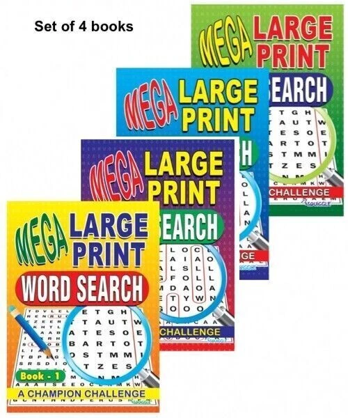 Mega Large Print Word Search Puzzle Book 1 & 2 Books 144 Pages Creative Fun