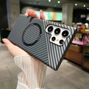 Carbon Fiber MagSafe Magnetic Case For Samsung Galaxy S25 S24 Ultra S22 S23 Plus - Picture 1 of 32