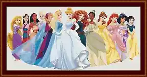Disney Princesses Large Beautiful Cross Stitch Kit - Picture 1 of 2