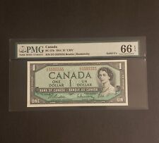 RARE 1954 Bank of Canada $1 SOLID SERIAL # Banknote. GEM UNC-66. SOLID 5'S. EPQ.