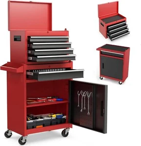 42" 5 Drawers Tool Cart on Wheels w/Cabinet,Multifunctional Rolling Tool Chest - Picture 1 of 58
