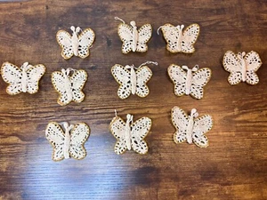 Lot vintage 11 papillons étoilés au crochet ornements de Noël suspendus-adorable - Photo 1/13