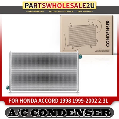 A/C Condenser w/o Receiver Drier for Honda Accord 1998 1999 2000 2001 2002 2.3L - Image 1 of 4