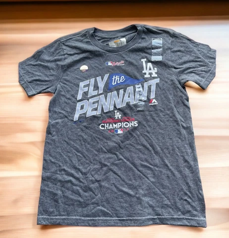 LA Dodgers Youth Medium 10/12 Shirt Fly the Pennant Champions 2017🌿1458 Cover