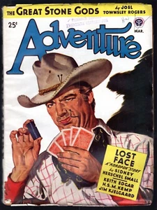 Adventure ~ March 1945 v 112 #5 FOX STAMP Cowboy Poker Cvr Vintage Pulp Magazine - Imagen 1 de 2