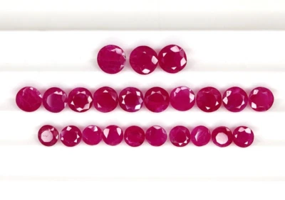 7mm Natural Ruby Round Shape Precious Loose Gemstone | Certified Loose Gemstone - Image 1 of 3