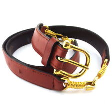 CELINE Belt Full Belt Leather ?~ Gold Bracket Authentic USED L3607