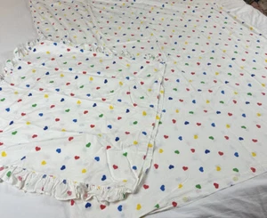 2 Stck. Vintage weiß & Regenbogen Herzen Euro Twin Bettdecke und 28" quadratischer Kissenbezug Deutschland - Bild 1 von 8