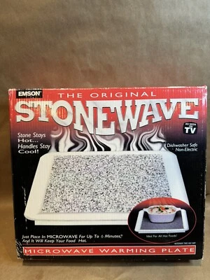 New In Box Emson Original Stoneware Microwave Warming Plate As Seen On TV - Image 1 of 3