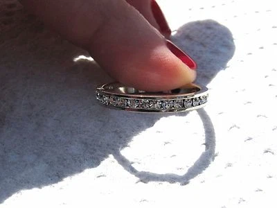 1.80 Ct CZ Eternity Ring Band Sterling Silver .925 40 Round Cut Cubic Zirconia - Image 1 of 4