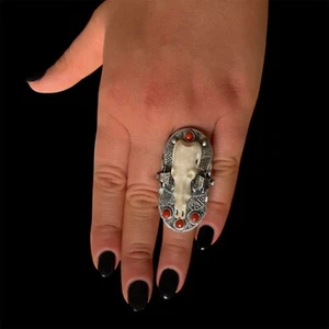 Anello in argento Corallo Mediterraneo naturale - Foto 1 di 7