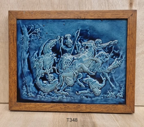 Very Rare Large Antique Tile 13 x 10 Inch - (T348) Cover