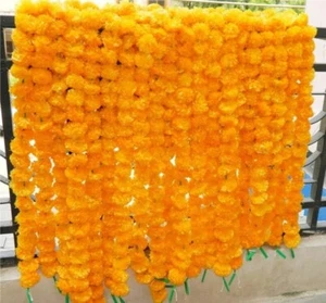Ghirlanda di calendula per decorazione 5 misura fiori artificiali indiani per decorazione Diwali - Foto 1 di 12