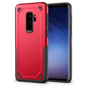 Funda protectora de poliuretano termoplástico roja con diseño de doble capa a prueba de golpes para Samsung Galaxy S9 Plus - Imagen 1 de 9