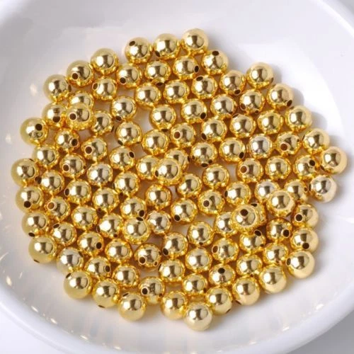 20Pcs Pure Solid 14K Yellow Gold Lucky Loose Beads For Bracelet Or Chain 3/4mm - Image 1 of 4